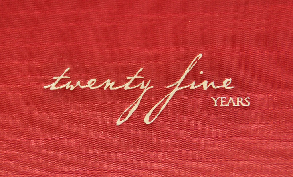 Wine Satin - close up - Shown on Twenty Five Years Guest Book