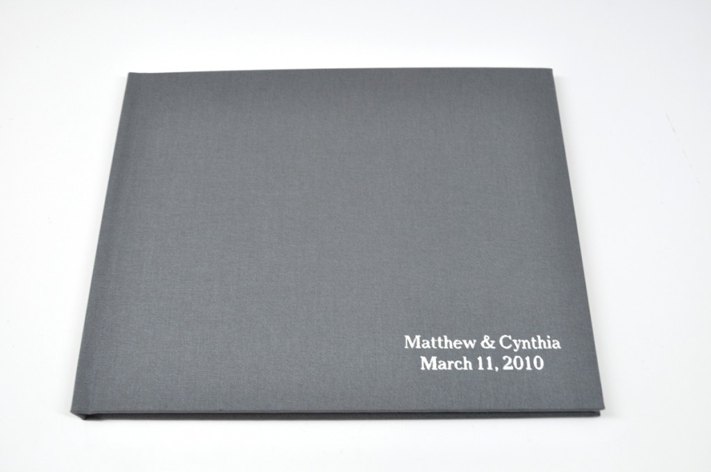 Slate Grey Linen - shown on blank cover Guest Book 