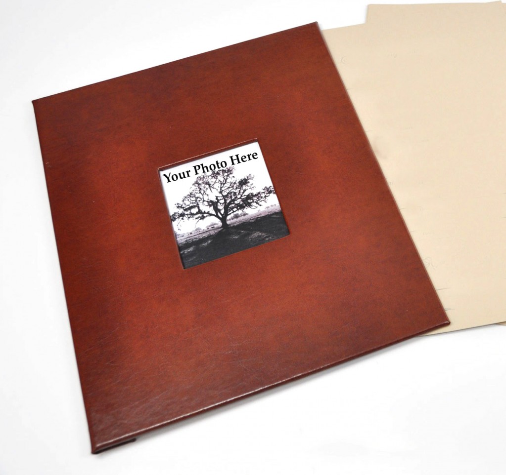 Rich Brown Leather - shown with Memorial Guest Book