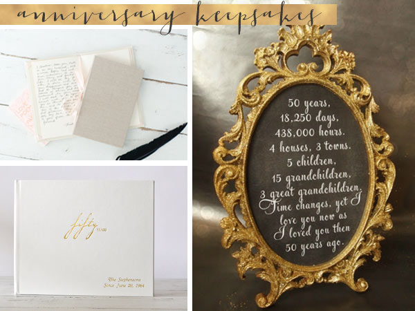 50th Wedding Anniversary gifts and keepsakes 