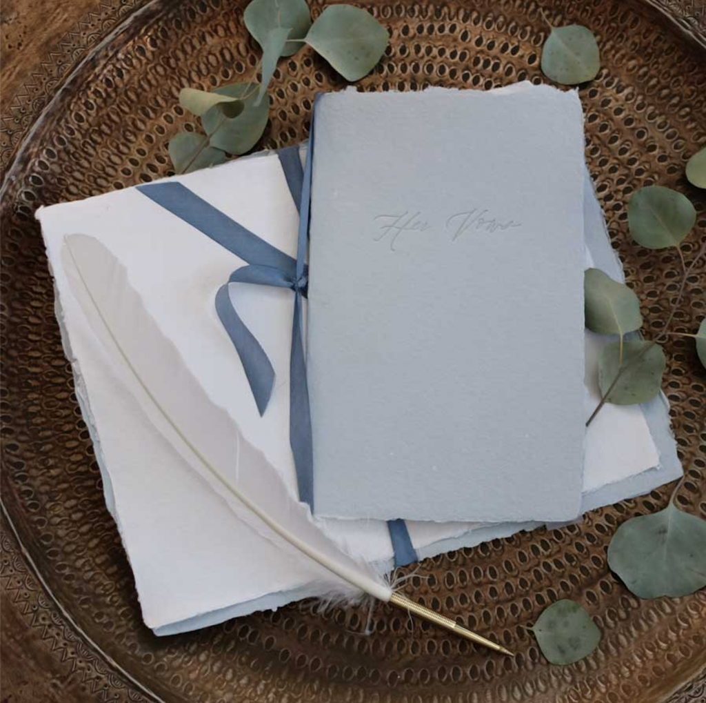 Handmade-Paper-Vow-Book_Blue-Sky-Papers