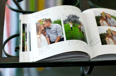 Idea showing photo book as a wedding guest book