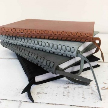 Braided Leather Spine Journal - unique design - by Blue Sky Papers