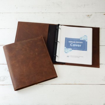 Natural Leather Binder - holds your presentation material, work, art, recipes, you name it! - from Blue Sky Papers