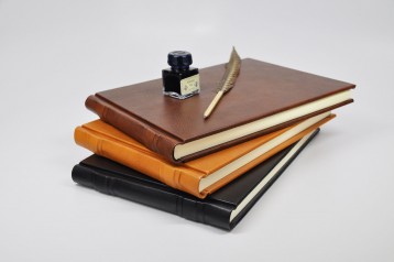 Italian Leather Guestbook - Black, Honey (discontinued), and Dark Brown- from Blue Sky Papers