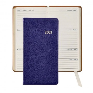 Leather Pocket Planner 2021 - Indigo Goat Leather - from Blue Sky Papers