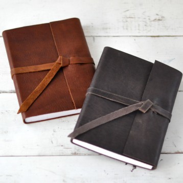 Leather Rustic Journals - Rustic Brown Leather & Almost Black Leather - by Blue Sky Papers