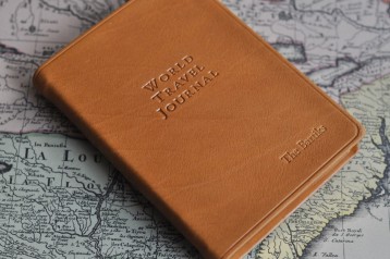 Personalized Leather World Travel Journal- from Blue Sky Papers