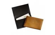 Bi-fold Traditional Leather Card Holder - Black & British Tan Leather - from Blue Sky Papers