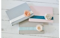 Personalized Velvet Ribbon & Silk Flower Custom Book- Many color options to choose from- by Blue Sky Papers