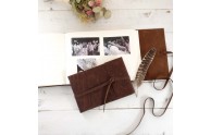 Leather Artisan Book - as photo album, photo guest book, traditional guest book, artists sketchbook - by Blue Sky Papers