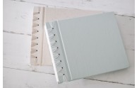Fresh Ribbon Bound Photo Album- Seafoam satin and Natural linen- from Blue Sky Papers
