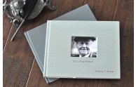 Life Celebration Memorial Book - Sea satin with Pewter- by Blue Sky Papers