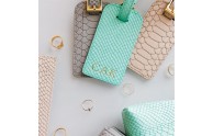 Leather Luggage Tags - Leather Colors no longer availble, showing Initial Personalization - Blue Sky Papers