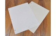 Page Refills for 3 Ring Books - Shown: White Vertical with lines, Ivory Vertical blank pages 