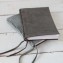 Braided Leather Spine Journal - slate nubuck (on bottom) and charcoal nubuck