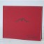 Cabin Guest Book - Red linen with Black embossing, Script personalization - by Blue Sky Papers