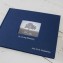 Life Celebration Memorial Book - Navy linen with Silver - by Blue Sky Papers