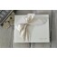 Silk Dupioni Bow Custom Book- Ivory linen & Cameo- by Blue Sky Papers