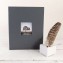 Post-bound Guest Book - Shown in Slate Gray linen, vertical/portrait orientation - by Blue Sky Papers
