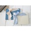 Silk Dupioni Bow Custom Book- Teal satin & Cameo, Ivory linen & Ice Blue- by Blue Sky Papers