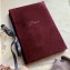 Velvet Wedding Vow Book - Wine Velvet with Calligraphy Vows - by Blue Sky Papers