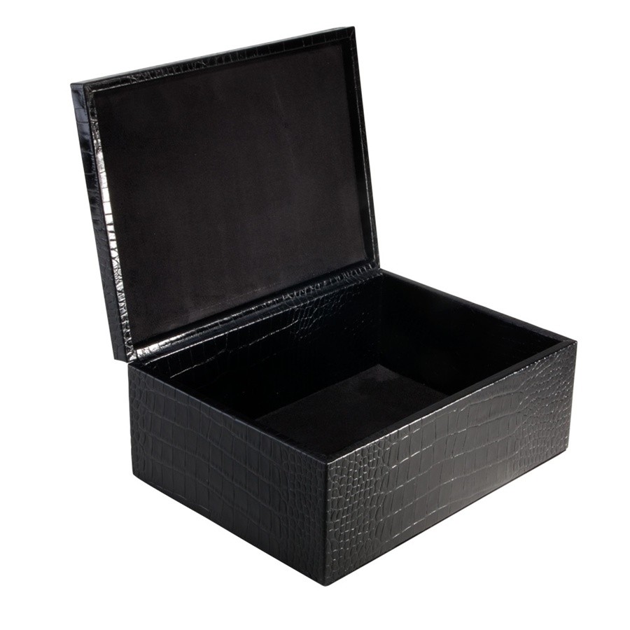 Leather Storage Box The Classy, Black Leather Box