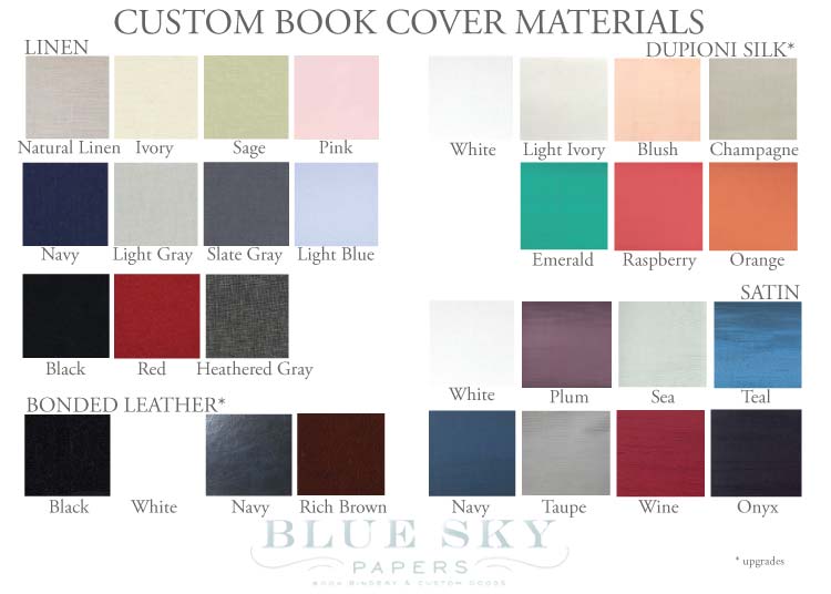Custom Book Colors by Blue Sky Papers
