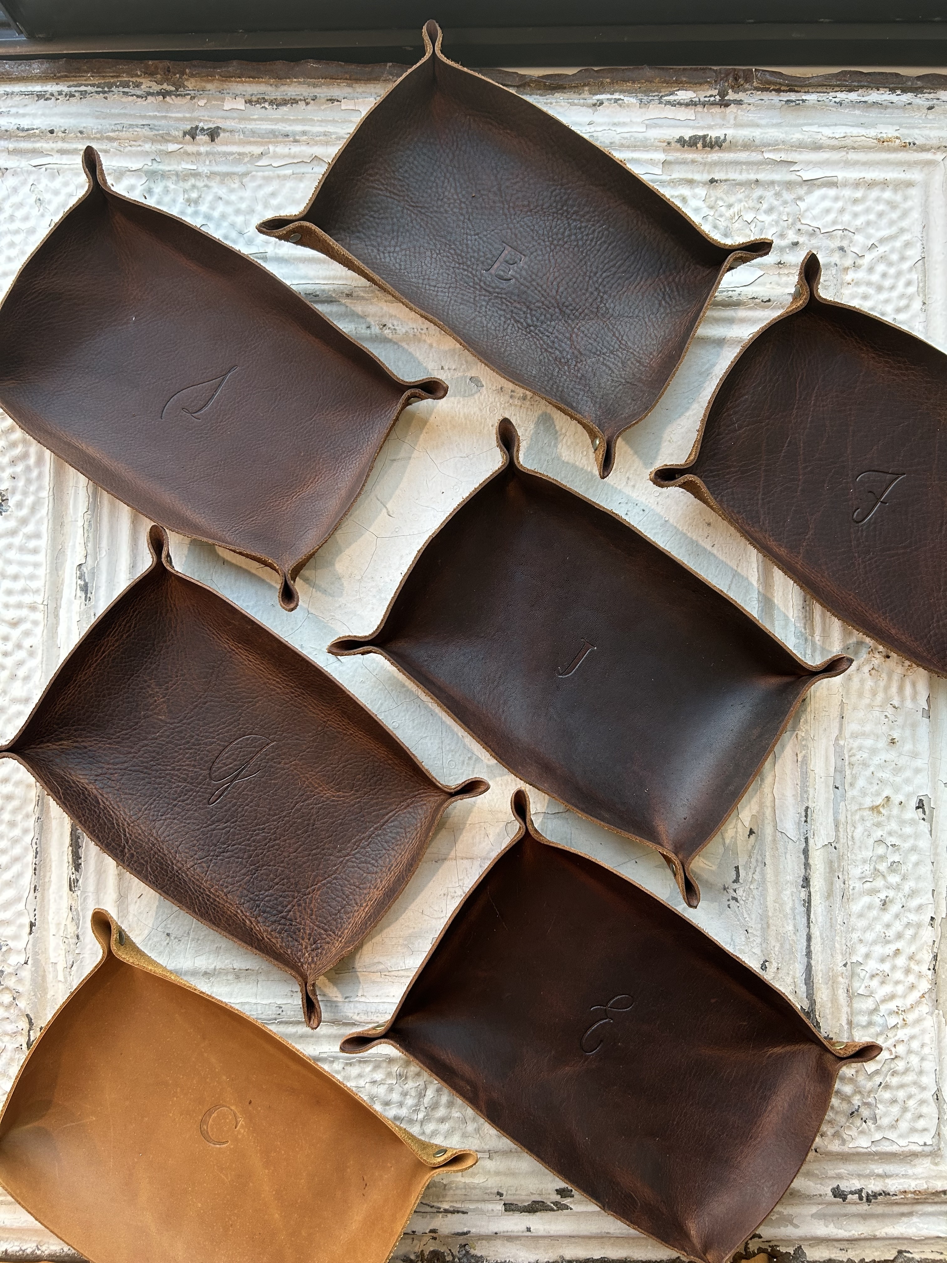 Personalized Leather Catchall - Blue Sky Papers