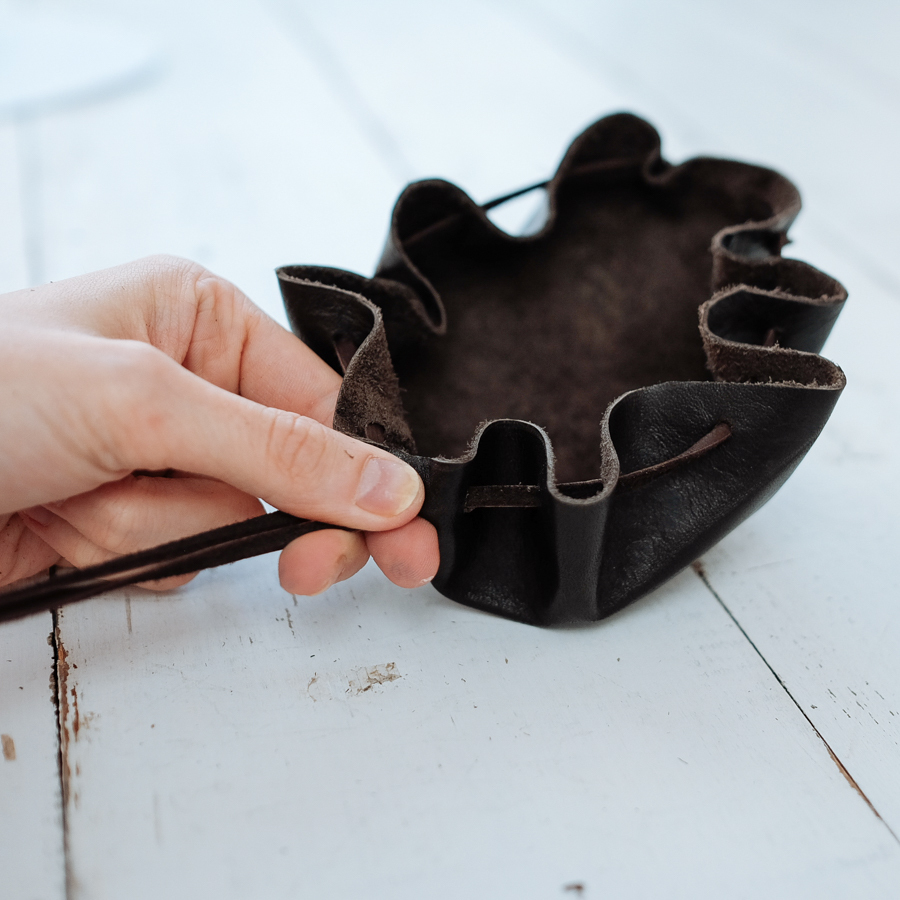 Completed Leather Pouch - Blue Sky Papers