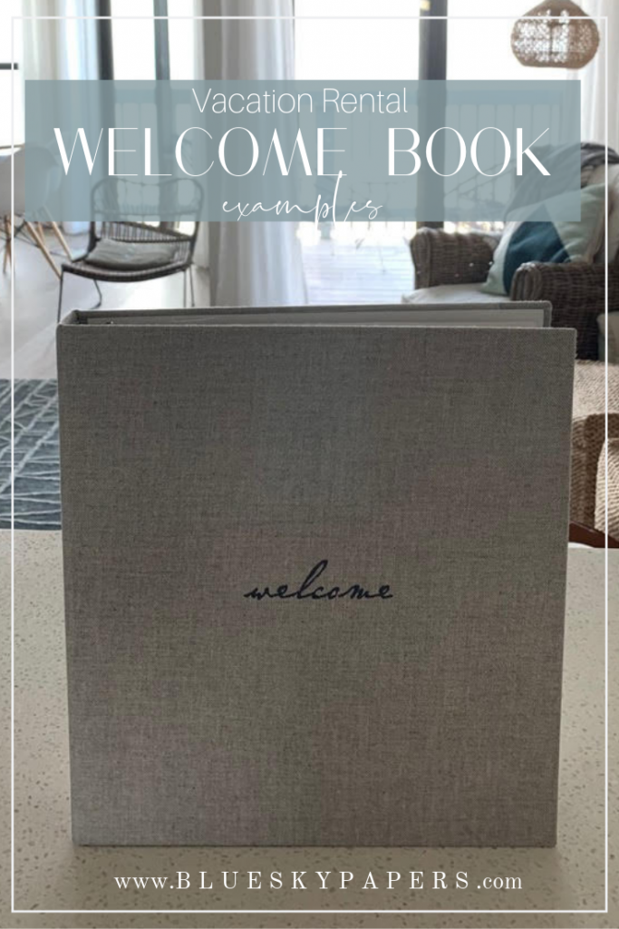 Vacation Rental Welcome Binder Example - Blue Sky Papers