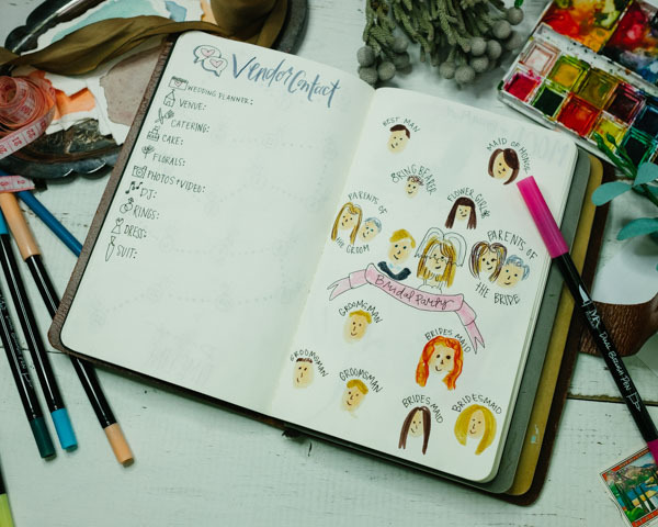 Wedding-Bullet-Journal_Vendor-page_Blue-Sky-Papers